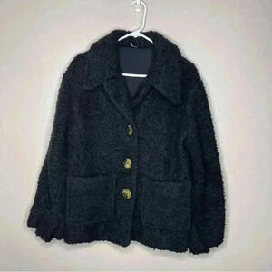 FREE PEOPLE So Soft Faux Shearling Coat In Black Sz S